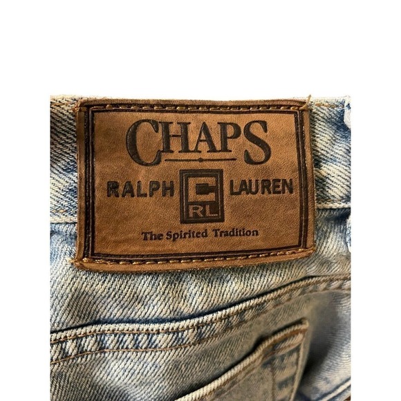 Vintage 90s Ralph Lauren Chaps Jeans Mens 38 x 30 Stone Wash Blue Denim - Picture 4 of 9
